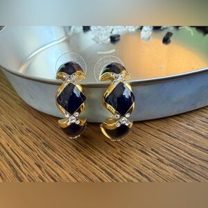 Vintage Gold and Blue Earrings